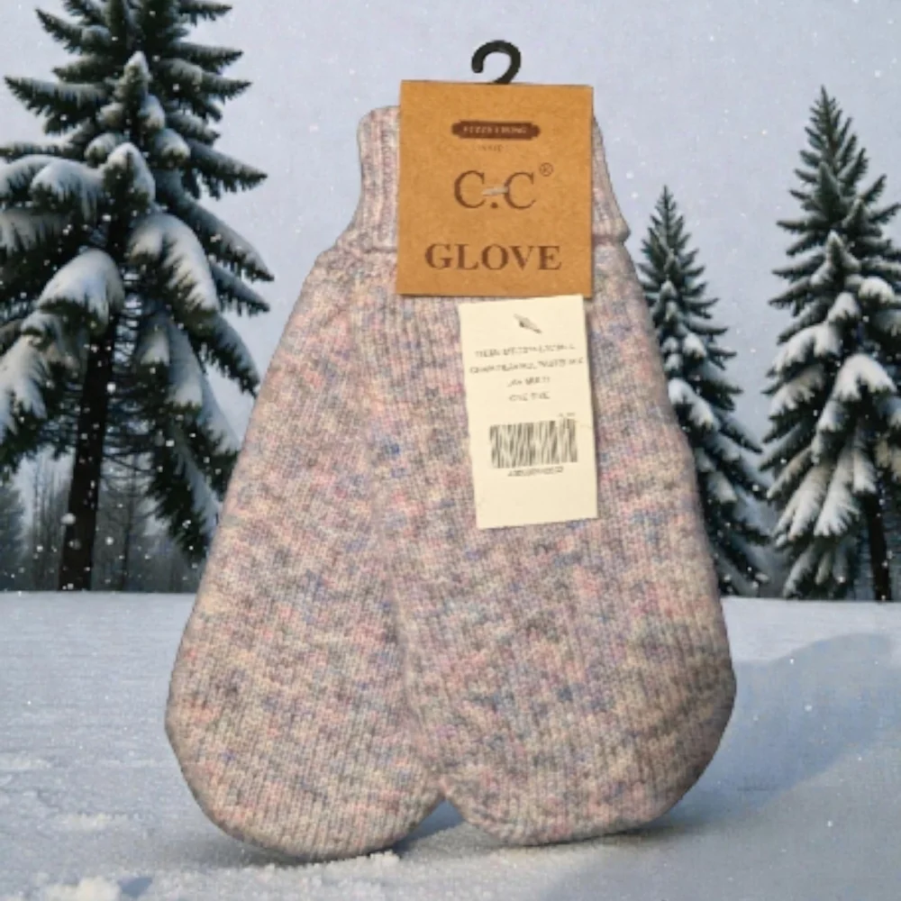 C.C. Exclusives Lavender Multi Knit Mittens One Size (New)